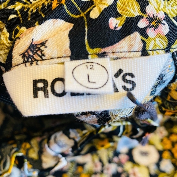 Rolla's Lizzy Elizabeth Meadow Floral Dress Black Size 12 / L Boho Casual NEW - Picture 12 of 16